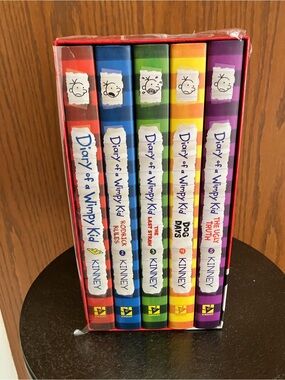 Diary of a Wimpy Kid Box of Books by Jeff Kinney (2010 Hardcover) Set, 1-5 Great